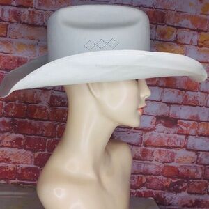 Vintage Texas Hat Company White Shantung Coated Canvas Cowboy Hat